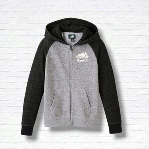 Roots Kids Original Full Zip Hoodie Size 2T Unisex In Black Pepper